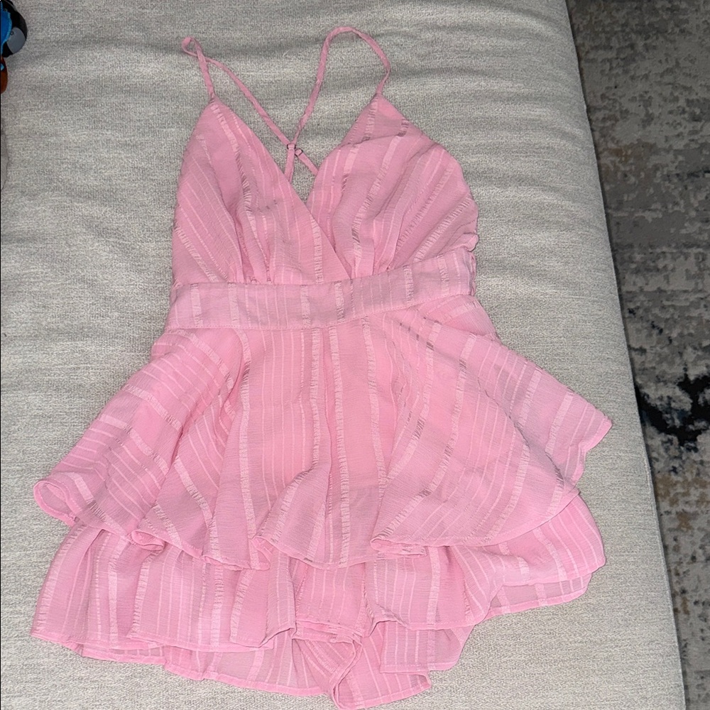 Pink Ruffle Romper